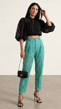 Pantalone Verde in Pizzo