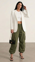 Blazer bianco in viscosa HOPPER FACTORY